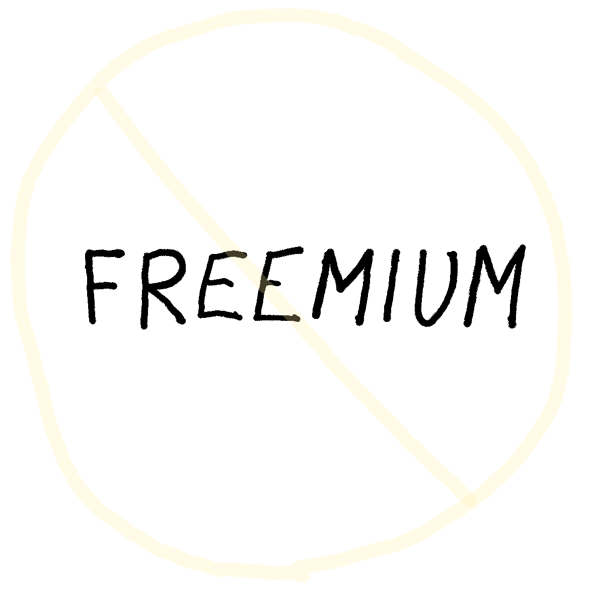 Illustration, 'no freemium'.